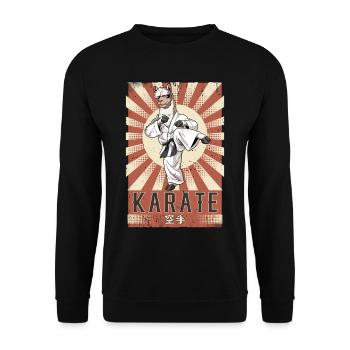 Karate - Unisex Pullover - Schwarz - Vorne - Alina (178cm) & Michal (187cm)