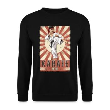 Karate - Unisex Pullover - Schwarz - Vorne - Alina (178cm) & Michal (187cm)