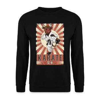 Karate - Unisex Pullover - Schwarz - Vorne - Alina (178cm) & Michal (187cm)