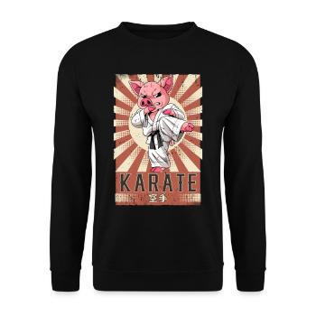 Karate - Unisex Pullover - Schwarz - Vorne - Alina (178cm) & Michal (187cm)