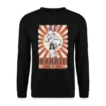 Karate - Unisex Pullover - Schwarz - Vorne - Alina (178cm) & Michal (187cm)
