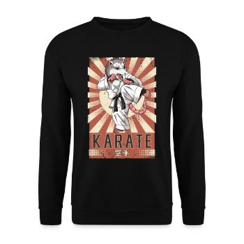 Karate - Unisex Pullover - Schwarz - Vorne - Alina (178cm) & Michal (187cm)