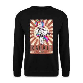 Karate - Unisex Pullover - Schwarz - Vorne - Alina (178cm) & Michal (187cm)
