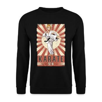 Karate - Unisex Pullover - Schwarz - Vorne - Alina (178cm) & Michal (187cm)