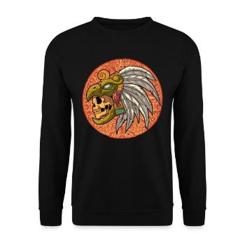 Mexican Aztec warrior Aztecs - Unisex Sweatshirt - black - Front - Alina (178cm) & Michal (187cm)