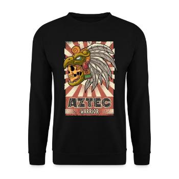 Mexican Aztec warrior Aztecs - Unisex Sweatshirt - black - Front - Alina (178cm) & Michal (187cm)
