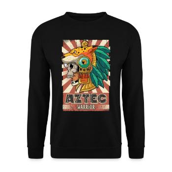 Mexican Aztec warrior Aztecs - Unisex Sweatshirt - black - Front - Alina (178cm) & Michal (187cm)