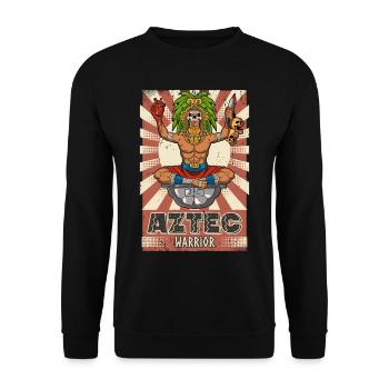 Mexican Aztec warrior Aztecs - Unisex Sweatshirt - black - Front - Alina (178cm) & Michal (187cm)