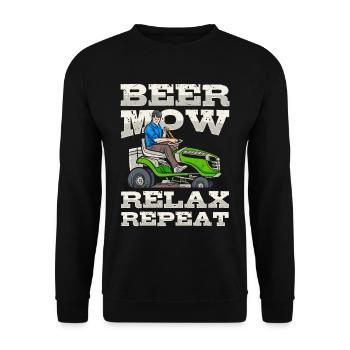 Lawn mowing, lawn mowers, gardeners, gardening - Unisex Sweatshirt - black - Front - Alina (178cm) & Michal (187cm)