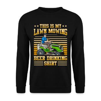 Lawn mowing, lawn mowers, gardeners, gardening - Unisex Sweatshirt - black - Front - Alina (178cm) & Michal (187cm)