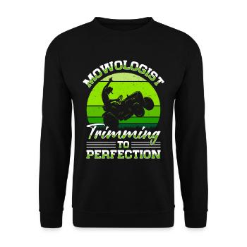 Lawn mowing Lawn mowers Gardeners Horticulture - Unisex Sweatshirt - black - Front - Alina (178cm) & Michal (187cm)