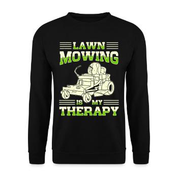 Lawn mowing Lawn mowers Gardeners Horticulture - Unisex Sweatshirt - black - Front - Alina (178cm) & Michal (187cm)