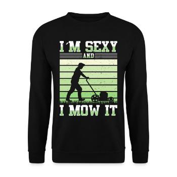 Lawn mowing Lawn mowers Gardeners Horticulture - Unisex Sweatshirt - black - Front - Alina (178cm) & Michal (187cm)