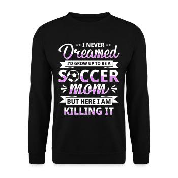 Fußball-Mutter Gameday Soccer Mom - Unisex Pullover - Schwarz - Vorne - Alina (178cm) & Michal (187cm)