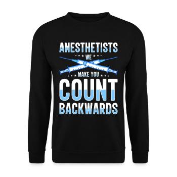 Anesthésiste Anesthésiste Anesthésiologie Anesthésiste - Sweat-shirt Unisexe - noir - Devant - Alina (178cm) & Michal (187cm)