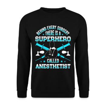 Anesthésiste Anesthésiste Anesthésiologie Anesthésiste - Sweat-shirt Unisexe - noir - Devant - Alina (178cm) & Michal (187cm)