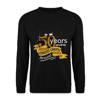 50. Wedding Anniversary Husband Wife Marriage Relationship - Unisex Sweatshirt - black - Front - Alina (178cm) & Michal (187cm)