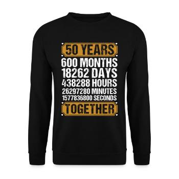 50. Hochzeitstag Ehemann Ehefrau Ehe Beziehung - Unisex Pullover - Schwarz - Vorne - Alina (178cm) & Michal (187cm)
