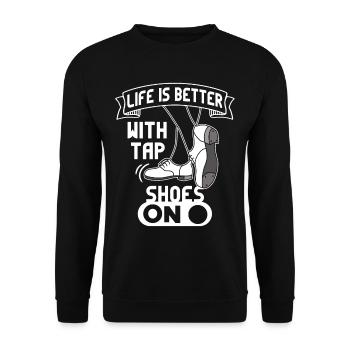 Danseur de claquettes Chaussures de danse à claquettes Instructeur de danse à claquettes - Sweat-shirt Unisexe - noir - Devant - Alina (178cm) & Michal (187cm)