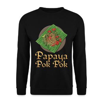 I'm just here for Som Tum Thai Food Lover - Unisex Sweatshirt - black - Front - Alina (178cm) & Michal (187cm)