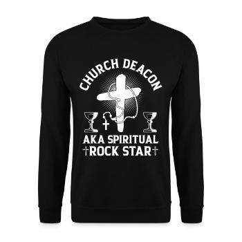 Église Diacre Religion Foi chrétienne Église - Sweat-shirt Unisexe - noir - Devant - Alina (178cm) & Michal (187cm)