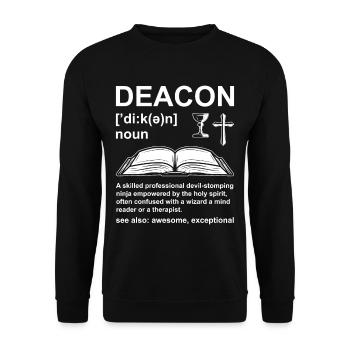 Église Diacre Religion Foi chrétienne Église - Sweat-shirt Unisexe - noir - Devant - Alina (178cm) & Michal (187cm)