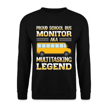 Moniteur d’autobus scolaire Transport scolaire des préposés aux autobus - Sweat-shirt Unisexe - noir - Devant - Alina (178cm) & Michal (187cm)