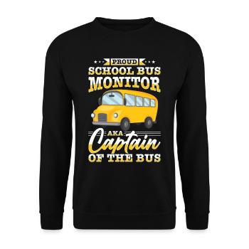 School Bus Monitor Bus Attendant School Transport - Unisex Sweatshirt - black - Front - Alina (178cm) & Michal (187cm)