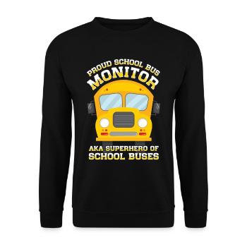 Moniteur d’autobus scolaire Transport scolaire des préposés aux autobus - Sweat-shirt Unisexe - noir - Devant - Alina (178cm) & Michal (187cm)