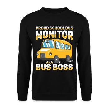 School Bus Monitor Bus Attendant School Transport - Unisex Sweatshirt - black - Front - Alina (178cm) & Michal (187cm)