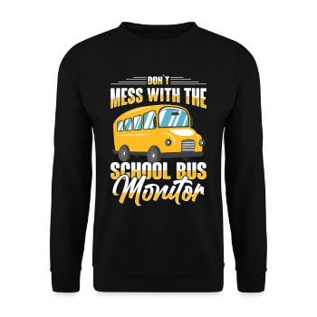 School Bus Monitor Bus Attendant School Transport - Unisex Sweatshirt - black - Front - Alina (178cm) & Michal (187cm)