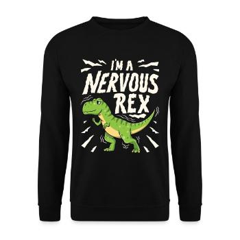 Anxiety Design I'm a nervous Rex - Unisex Sweatshirt - black - Front - Alina (178cm) & Michal (187cm)