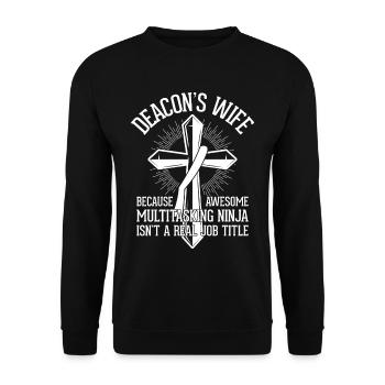 Église Diacre Religion Foi chrétienne Église - Sweat-shirt Unisexe - noir - Devant - Alina (178cm) & Michal (187cm)