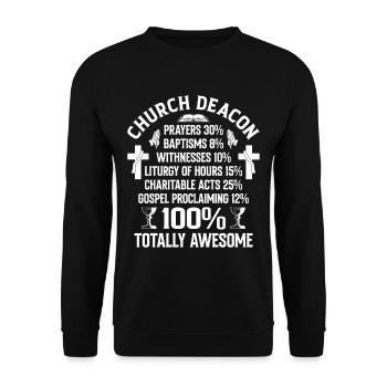 Église Diacre Religion Foi chrétienne Église - Sweat-shirt Unisexe - noir - Devant - Alina (178cm) & Michal (187cm)
