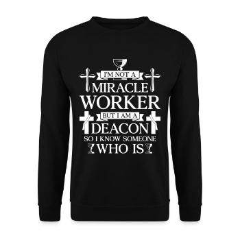 Église Diacre Religion Foi chrétienne Église - Sweat-shirt Unisexe - noir - Devant - Alina (178cm) & Michal (187cm)