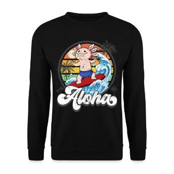 Aloha Hawaiian Hawaiian Surfer Surfing - Sweat-shirt Unisexe - noir - Devant - Alina (178cm) & Michal (187cm)