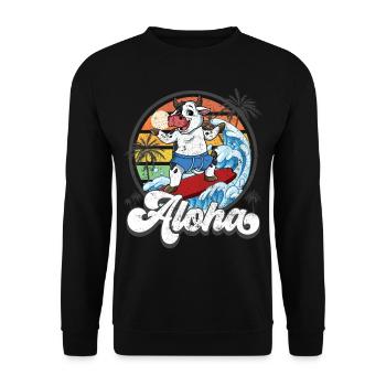 Aloha Hawaiian Hawaiian Surfer Surfing - Sweat-shirt Unisexe - noir - Devant - Alina (178cm) & Michal (187cm)