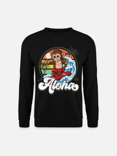 Aloha Hawaiianischer Hawaii Surfer Surfen - Unisex Pullover - Schwarz
