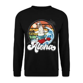 Aloha Hawaiian Hawaiian Surfer Surfing - Sweat-shirt Unisexe - noir - Devant - Alina (178cm) & Michal (187cm)