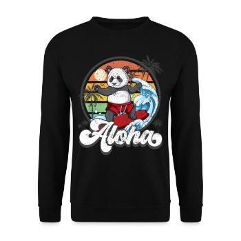 Aloha Hawaïen Hawaïen Surfeur Surf - Sweat-shirt Unisexe - noir - Devant - Alina (178cm) & Michal (187cm)