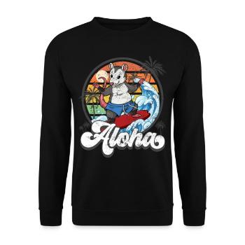 Aloha Hawaiian Hawaiian Surfer Surfing - Sweat-shirt Unisexe - noir - Devant - Alina (178cm) & Michal (187cm)
