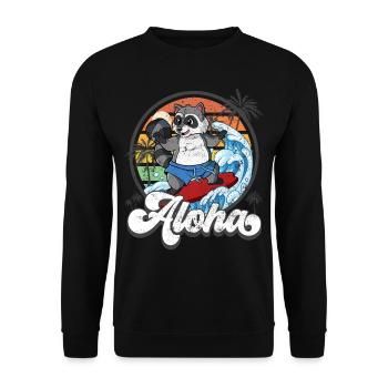 Aloha Hawaiian Hawaiian Surfer Surfing - Sweat-shirt Unisexe - noir - Devant - Alina (178cm) & Michal (187cm)