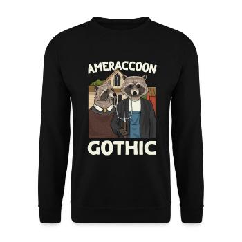 Art Lover Raccoon Animal Trash Panda - Unisex Sweatshirt - black - Front - Alina (178cm) & Michal (187cm)