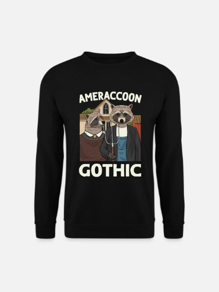 Kunstliebhaber Waschbär Tier Trash Panda - Unisex Pullover - Schwarz
