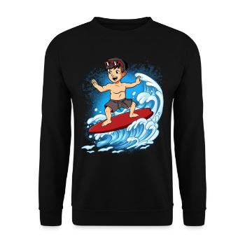 Surfeurs de vagues Surfeurs Surfeurs - Sweat-shirt Unisexe - noir - Devant - Alina (178cm) & Michal (187cm)