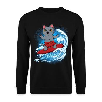 Surfeurs de vagues Surfeurs Surfeurs - Sweat-shirt Unisexe - noir - Devant - Alina (178cm) & Michal (187cm)