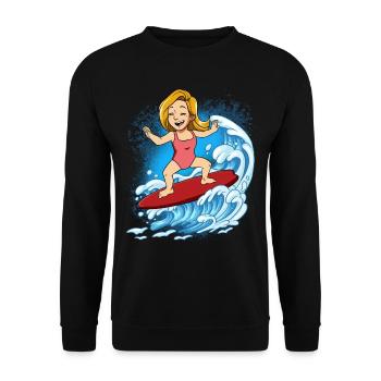 Surfeurs de vagues Surfeurs Surfeurs - Sweat-shirt Unisexe - noir - Devant - Alina (178cm) & Michal (187cm)