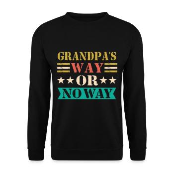 Bester Opa Aller Zeiten Großvater Gramps - Unisex Pullover - Schwarz - Vorne - Alina (178cm) & Michal (187cm)