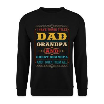 Bester Opa Aller Zeiten Großvater Gramps - Unisex Pullover - Schwarz - Vorne - Alina (178cm) & Michal (187cm)