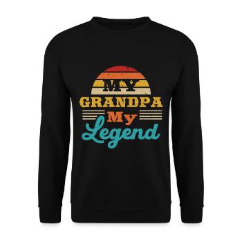Bester Opa Aller Zeiten Großvater Gramps - Unisex Pullover - Schwarz - Vorne - Alina (178cm) & Michal (187cm)